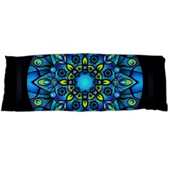 Mandala Blue Abstract Circle Body Pillow Case (dakimakura) by Wegoenart