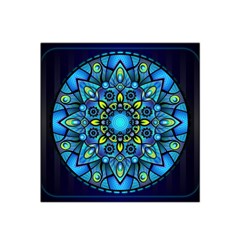 Mandala Blue Abstract Circle Satin Bandana Scarf by Wegoenart