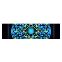 Mandala Blue Abstract Circle Satin Scarf (oblong) by Wegoenart