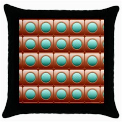 Abstract Background Circle Square Throw Pillow Case (black) by Wegoenart