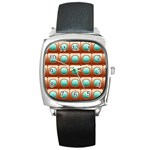 Abstract Background Circle Square Square Metal Watch Front