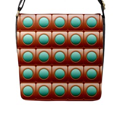 Abstract Background Circle Square Flap Closure Messenger Bag (l) by Wegoenart