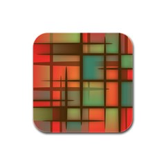 Background Abstract Colorful Rubber Square Coaster (4 Pack)  by Wegoenart