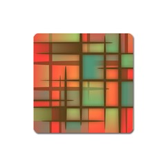 Background Abstract Colorful Square Magnet by Wegoenart