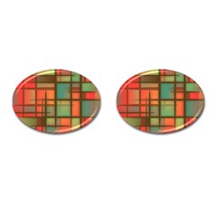 Background Abstract Colorful Cufflinks (oval)