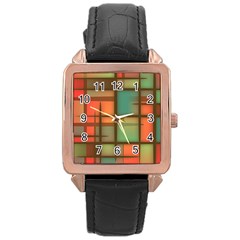 Background Abstract Colorful Rose Gold Leather Watch  by Wegoenart