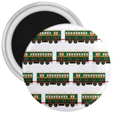 Trains Pattern Transportation 3  Magnets by Wegoenart