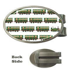 Trains Pattern Transportation Money Clips (oval)  by Wegoenart