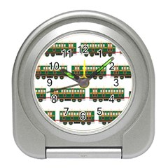 Trains Pattern Transportation Travel Alarm Clock by Wegoenart