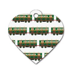 Trains Pattern Transportation Dog Tag Heart (one Side) by Wegoenart