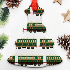 Trains Pattern Transportation Christmas Tree Ornament (two Sides) by Wegoenart