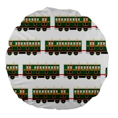 Trains Pattern Transportation Large 18  Premium Flano Round Cushions by Wegoenart