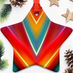 Colorful Background Art Pattern Star Ornament (two Sides) by Wegoenart