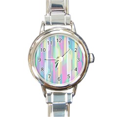 Background Abstract Pastels Round Italian Charm Watch by Wegoenart