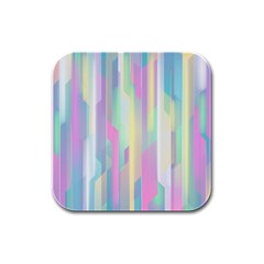 Background Abstract Pastels Rubber Square Coaster (4 Pack)  by Wegoenart