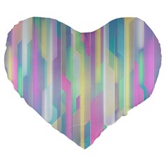 Background Abstract Pastels Large 19  Premium Flano Heart Shape Cushions by Wegoenart