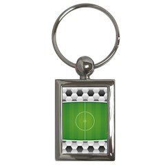 Background Sports Soccer Football Key Chains (rectangle)  by Wegoenart