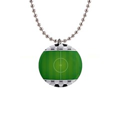 Background Sports Soccer Football 1  Button Necklace by Wegoenart