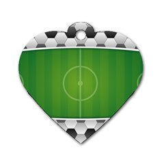 Background Sports Soccer Football Dog Tag Heart (two Sides) by Wegoenart