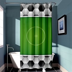 Background Sports Soccer Football Shower Curtain 36  X 72  (stall)  by Wegoenart