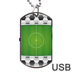 Background Sports Soccer Football Dog Tag Usb Flash (two Sides) by Wegoenart