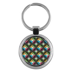 Seamless Pattern Background Abstract Key Chains (round)  by Wegoenart