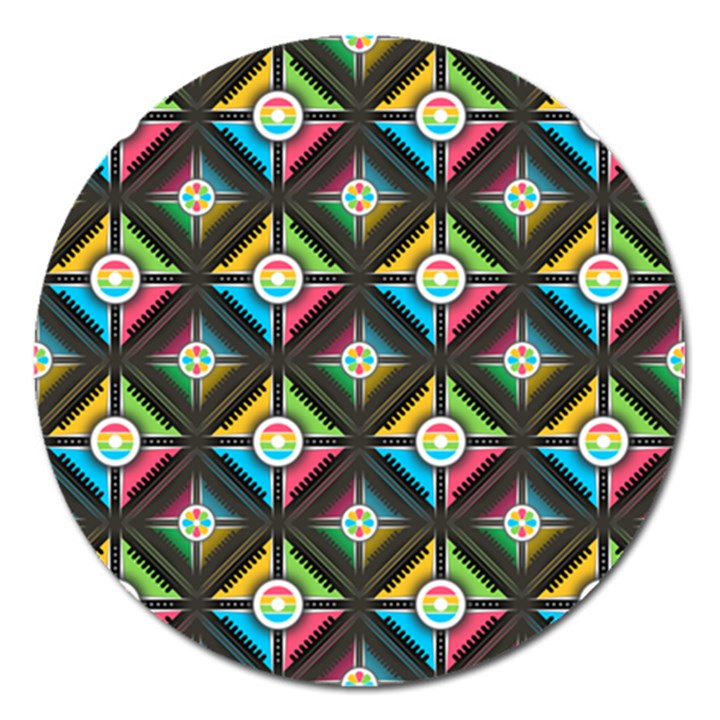 Seamless Pattern Background Abstract Magnet 5  (Round)