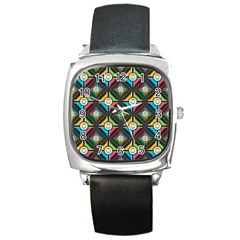 Seamless Pattern Background Abstract Square Metal Watch by Wegoenart