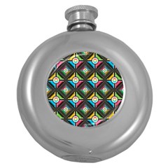 Seamless Pattern Background Abstract Round Hip Flask (5 Oz) by Wegoenart