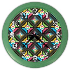 Seamless Pattern Background Abstract Color Wall Clock by Wegoenart