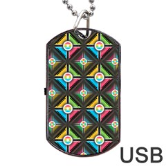 Seamless Pattern Background Abstract Dog Tag Usb Flash (one Side) by Wegoenart