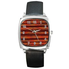 Colorful Abstract Background Strands Square Metal Watch by Wegoenart