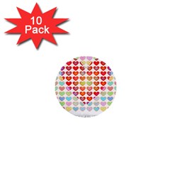 Valentine Valentines Day Card Love 1  Mini Buttons (10 Pack)  by Wegoenart