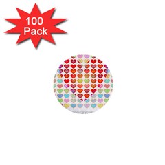 Valentine Valentines Day Card Love 1  Mini Buttons (100 Pack)  by Wegoenart