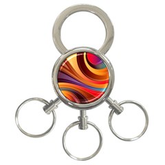 Abstract Colorful Background Wavy 3-ring Key Chains by Wegoenart