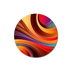 Abstract Colorful Background Wavy Magnet 3  (round) by Wegoenart