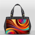 Abstract Colorful Background Wavy Oversize Office Handbag Front