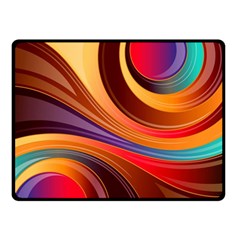 Abstract Colorful Background Wavy Double Sided Fleece Blanket (small)  by Wegoenart