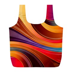 Abstract Colorful Background Wavy Full Print Recycle Bag (l) by Wegoenart