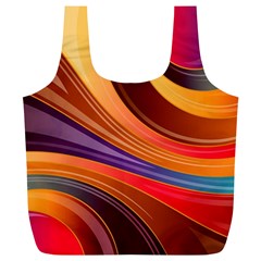 Abstract Colorful Background Wavy Full Print Recycle Bag (xl) by Wegoenart