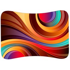 Abstract Colorful Background Wavy Velour Seat Head Rest Cushion by Wegoenart