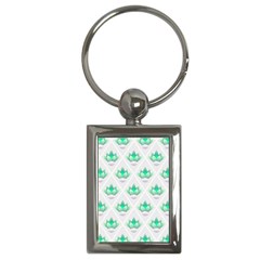 Plant Pattern Green Leaf Flora Key Chains (rectangle)  by Wegoenart