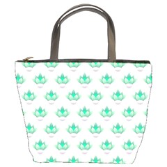 Plant Pattern Green Leaf Flora Bucket Bag by Wegoenart