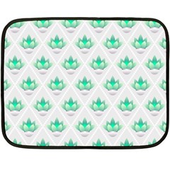 Plant Pattern Green Leaf Flora Fleece Blanket (mini) by Wegoenart