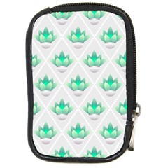 Plant Pattern Green Leaf Flora Compact Camera Leather Case by Wegoenart