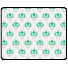 Plant Pattern Green Leaf Flora Fleece Blanket (medium)  by Wegoenart