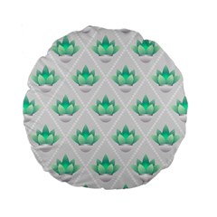 Plant Pattern Green Leaf Flora Standard 15  Premium Round Cushions by Wegoenart