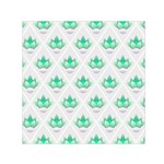 Plant Pattern Green Leaf Flora Small Satin Scarf (Square) Front