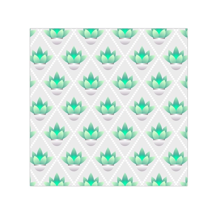 Plant Pattern Green Leaf Flora Small Satin Scarf (Square)