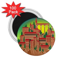 Mountain Village Village Medieval 2 25  Magnets (100 Pack)  by Wegoenart